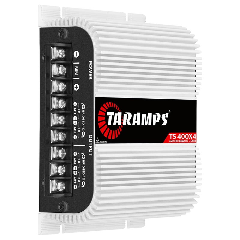 Taramp's TS 400x4 2 Ohms White Multichannel Stereo Amplifier 400 Watts Rms, 4 Channels, Full Range, Car Audio Digital 2 Bridged Channel, Crossover High/Low Pass, with RCA and Automatic High Level Input - Image 2